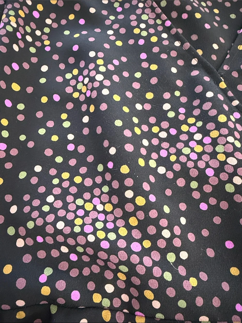 kate spade Disco Dot Wrap top Black Multicolor Dot V-Neck Peplum w/belt
